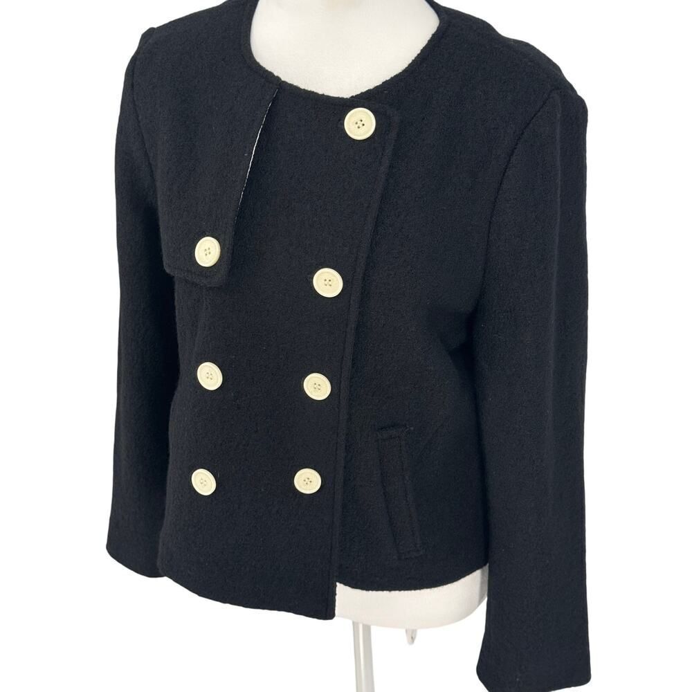 NWT J.Crew Black Double Breasted Wool Blazer Jacket Women's Size Small Classic - Picture 2 of 14